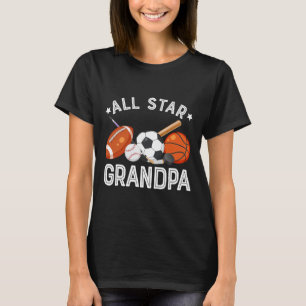 All Star Grandpa Of The Birthday Boy Sketll Soccer T-Shirt