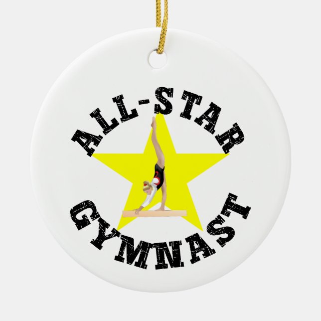 All-Star Gymnast Ceramic Tree Decoration (Front)