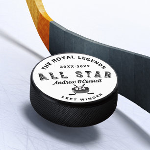 All-Star Hockey League Player Name Number Position Hockey Puck