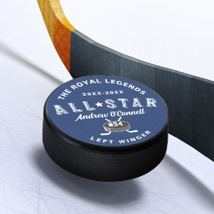 All-Star Hockey League Player Name Number Position Hockey Puck