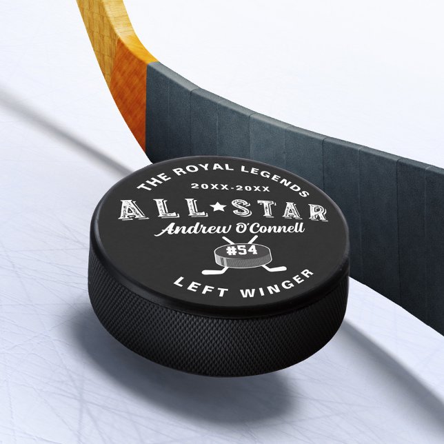 All-Star Hockey League Player Name Number Position Hockey Puck (All-Star Hockey League Player Name Number Position Hockey Puck)