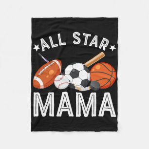 All Star Mama Of The Birthday Boy Sketll Soccer Sp Fleece Blanket