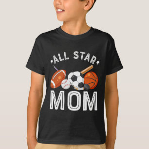 All Star Mom Of The Birthday Boy Sketll Soccer Spo T-Shirt