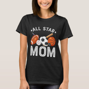All Star Mum Of The Birthday Boy Sketll Soccer Spo T-Shirt