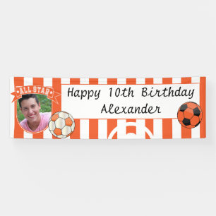 All Star Occasion Soccer Banner - Orange