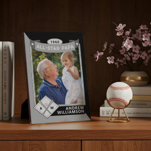 All Star Papa Custom Baseball Card Photo Keepsake Plaque