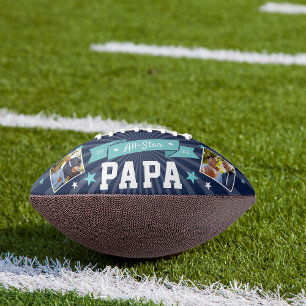 All Star Papa   Custom Grandpa Photo Football