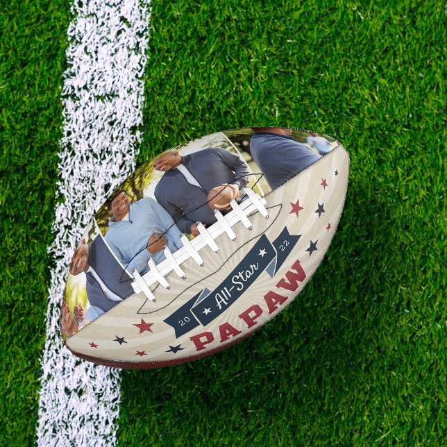 All Star Papaw | Custom Grandpa Photo Football (Creator Uploaded)
