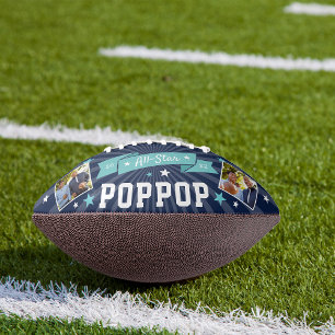 All Star Poppop   Custom Grandpa Photo Football