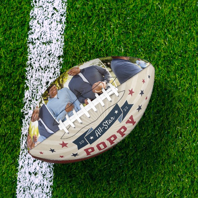 All Star Poppy | Custom Grandpa Photo Football (Creator Uploaded)