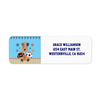 All-Star Puppies Baby Shower Return Address Labels