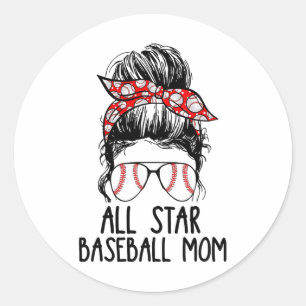 All Star Sell Messy Bun Mom Softll Mama Mothers Da Classic Round Sticker