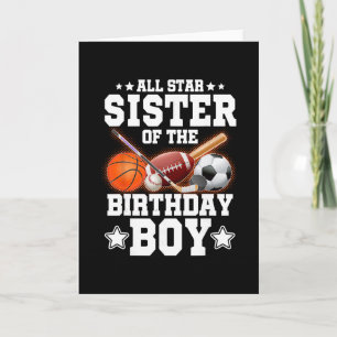 All Star Sister Of The Birthday Boy Sketll Soccer Card