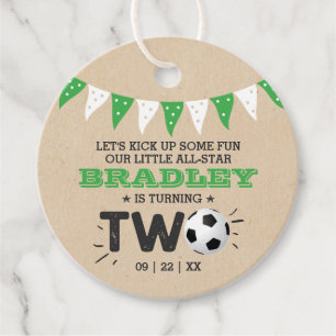 All-star Soccer Ball 2nd Birthday Favour Tags