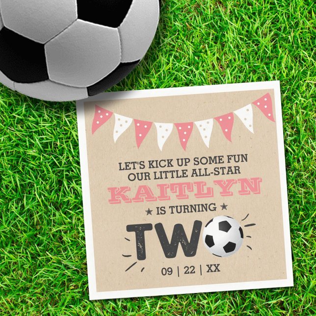 All-star Soccer Ball 2nd Birthday Napkin (Creator Uploaded)