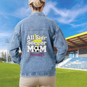 All Star Soccer Mum Funny Soccer Mum Denim Jacket