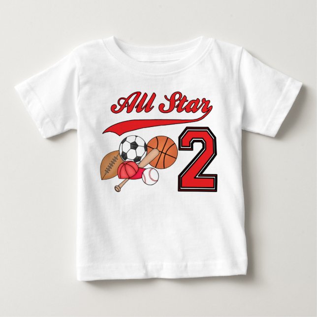 All Star Sports 2nd Birthday Baby T-Shirt (Front)