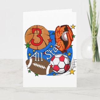 All Star Sports 3rd Birthday Tshirts and Gifts Card