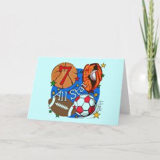 All Star Sports 7th Birthday Tshirts and Gifts Card