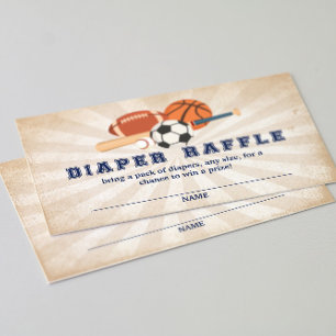 All Star Sports Baby Shower Diaper Raffle  Enclosure Card