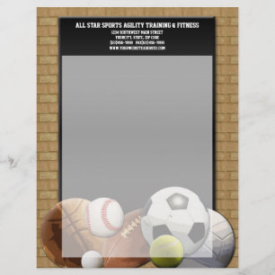 All Star Sports Balls w/ Brick Wall Customised Letterhead
