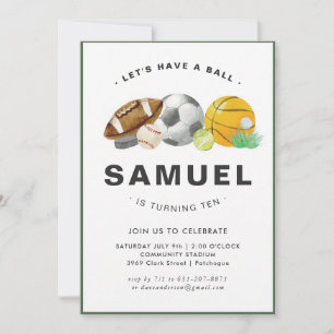 All Star Sports Birthday Celebration Invitation