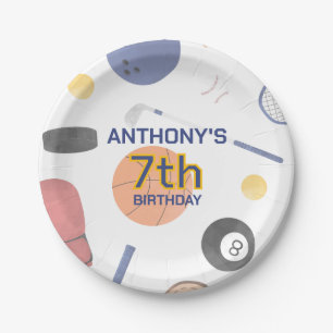 All-Star Sports Birthday Paper Plate