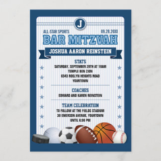 All Star Sports Blue Trading Card Bar Mitzvah