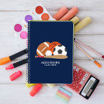 All Star Sports Fan Spiral Notebook<br><div class="desc">Customise this sports themed design with a name,  monogram,  or text of your choice. Matching products available at our store.</div>