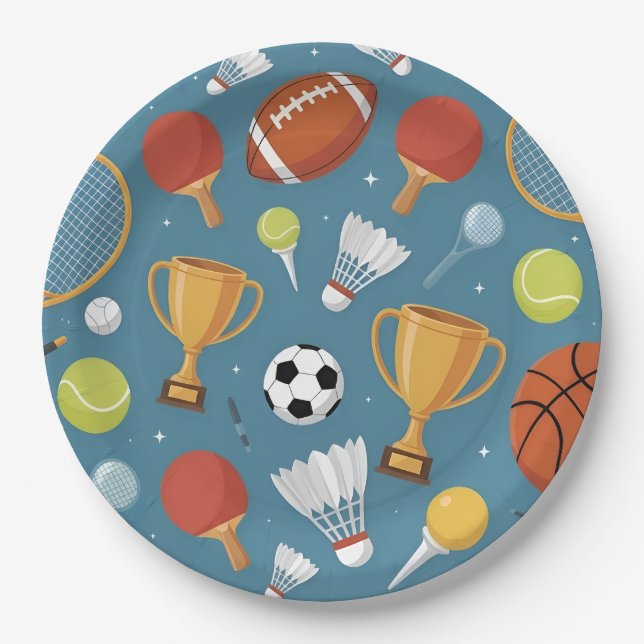 All-Star Sports Medley Party Paper Plate (Front)