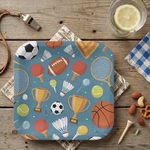 All-Star Sports Medley Party Paper Plate
