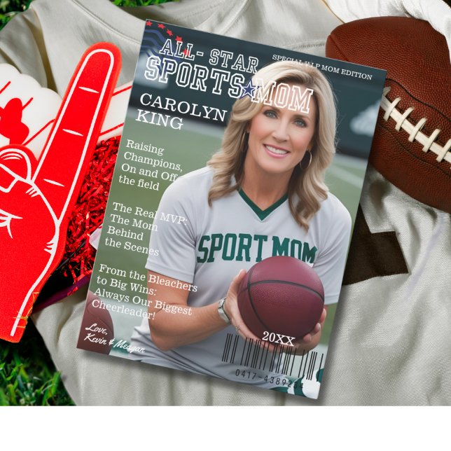 All-Star Sports Mum Magazine Cover Card (All-Star Sports Mom Magazine Cover Card | Zazzle)