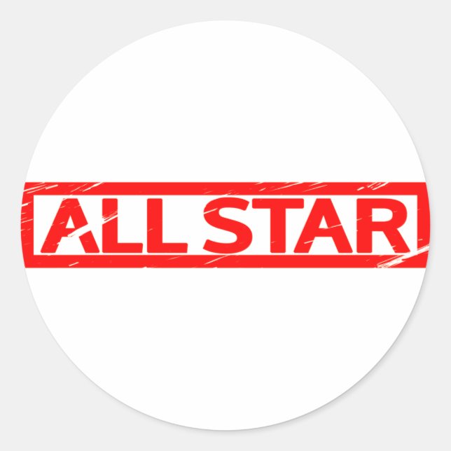 All star Stamp Classic Round Sticker (Front)