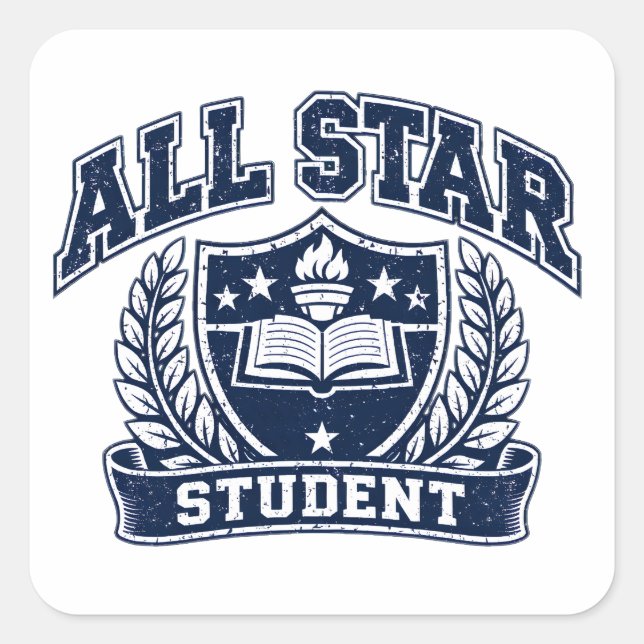 All Star Student – Multi-Talent Campus Pride Square Sticker (Front)