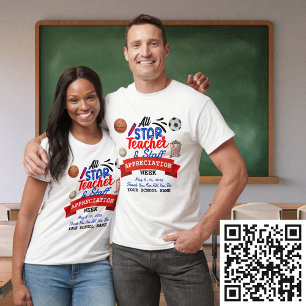 All Star Teacher Appreciation Week Name White T-Shirt