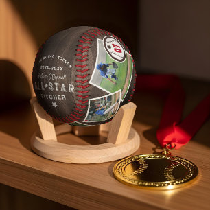 All-Star Woodgrain Player Number & Photo Collage Baseball