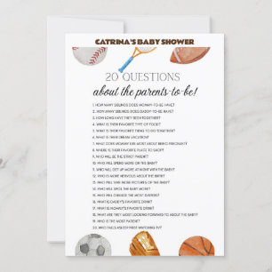 All Stars Sports Baby Shower - Editable Name, 5x7 Invitation