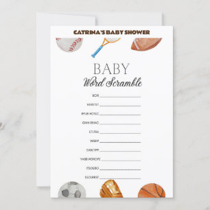 All Stars Sports Baby Shower - Editable Name, 5x7 Invitation