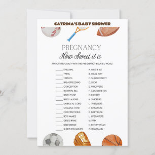 All Stars Sports Baby Shower - Editable Name, 5x7 Invitation