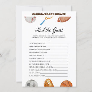 All Stars Sports Baby Shower - Editable Name, 5x7 Invitation