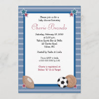 All Stars Sports Baby Shower Invitation 5 x 7