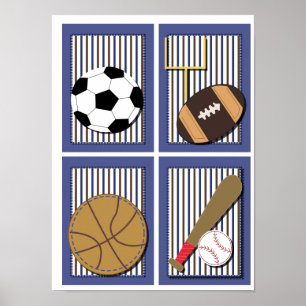 All Stars Sports Boys Wall Art Soccer Football
