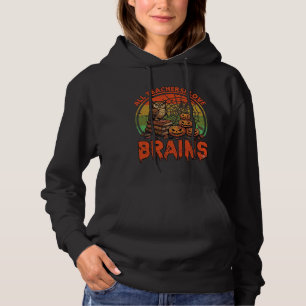All Teachers Love Brains Halloween Pumpkins Owl Bo Hoodie