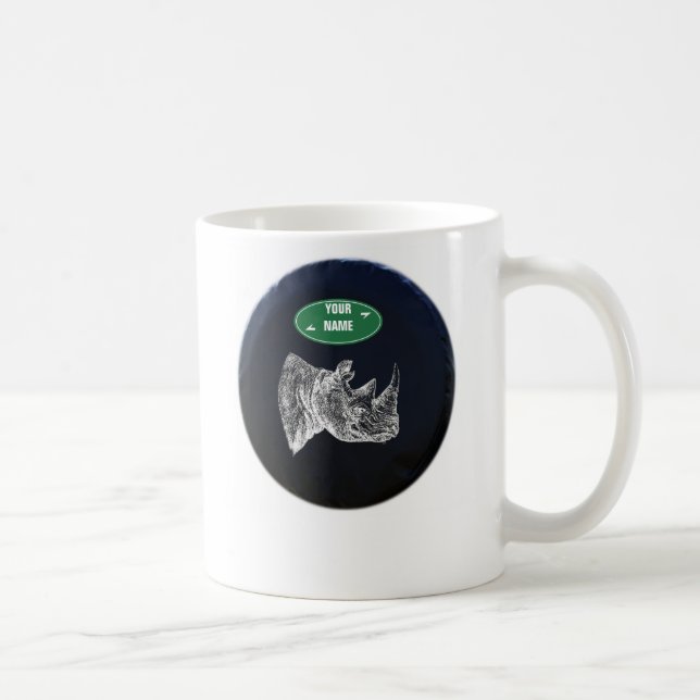 All Terrain Rhino Mug. Personalised Coffee Mug (Right)
