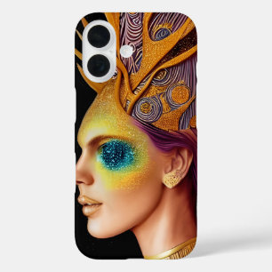 All That Glitters - Cosmic Goddess Portrait iPhone 16 Case