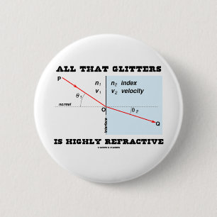 All That Glitters Is Highly Refractive (Physics) 6 Cm Round Badge