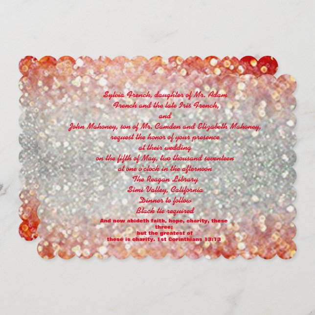 All that Glitters Theme   Invitation (Front/Back)
