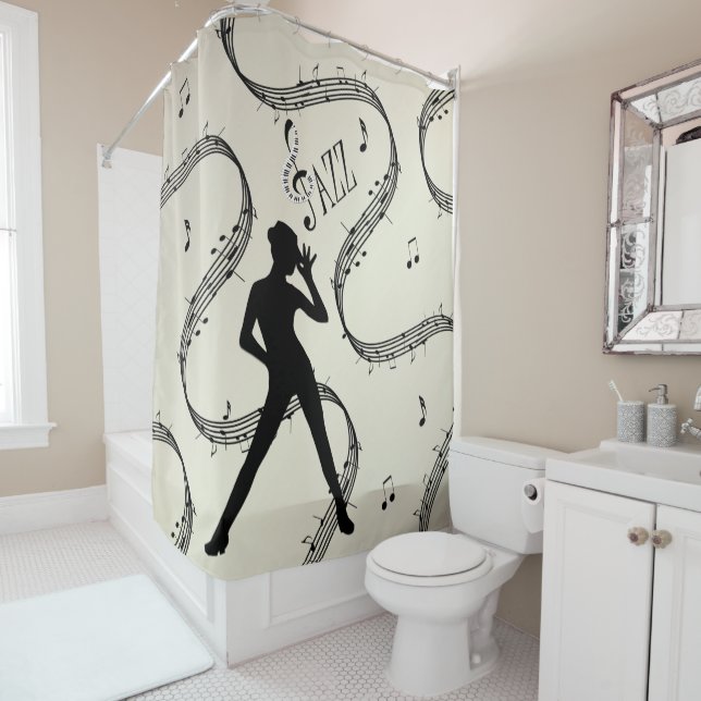 All that Jazz Dance Golden Music Design   Shower Curtain (In Situ)