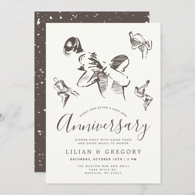 All That Jazz | Jazz Themed Anniversary Party Invitation (Front/Back)