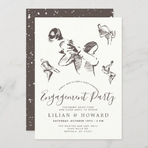 All That Jazz Jazz Themed Engagement Party Invitation
